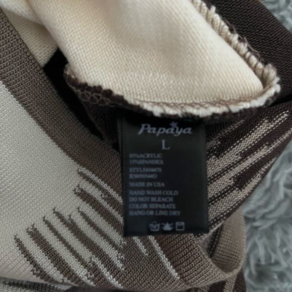 Papaya Mocha Mini Skirt Brown Neutrals Women’s Large USA Made - Picture 8 of 8